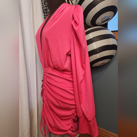 Pink Drawstring Dress - Picture 2 of 3